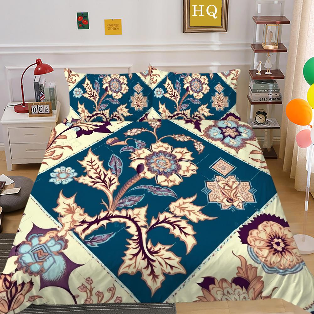 Set Biancheria da Letto per Casa Matrimoniale Copriletto Uomo Donna Stampa Paisley 3D Lussuoso Set Copripiumino in Poliestere