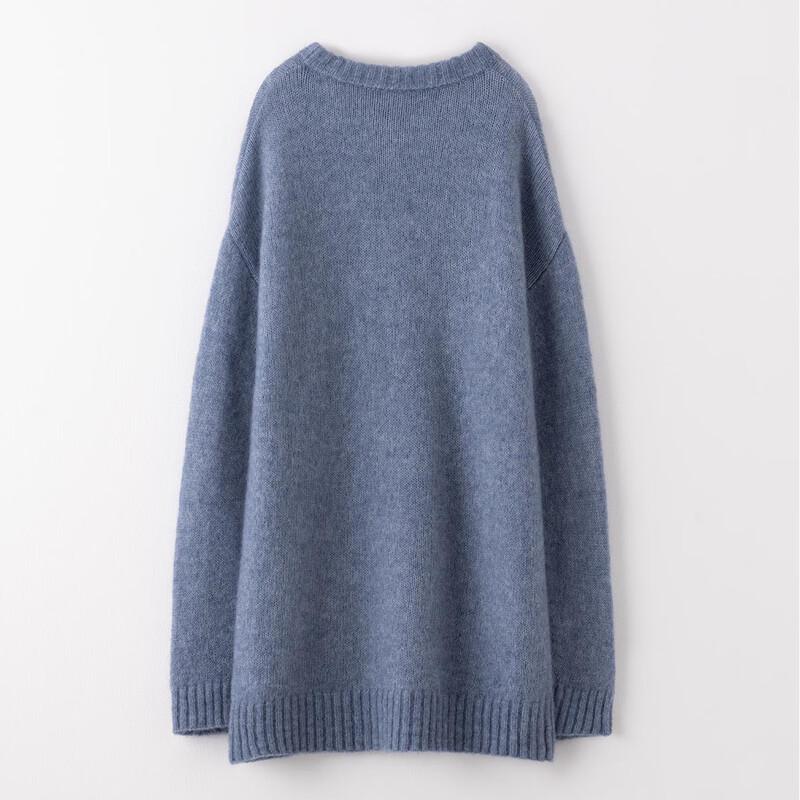 Snuofde Women's Relaxed Fit Round Neck Knit Sweater