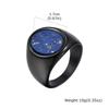 Vnox Stainless Steel Lapis Lazuli Oval Ring for Men, Size 7-12 Waterproof Natural Stone Black Gold Sliver Color Thumb Ring Gifts