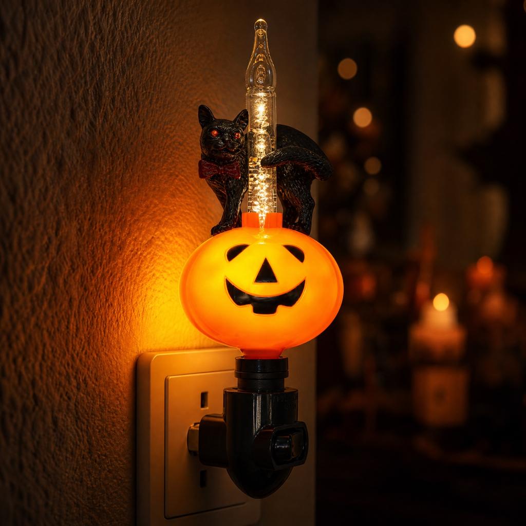 Halloween Pumpkin and Night Light for Seasonal Home Decor