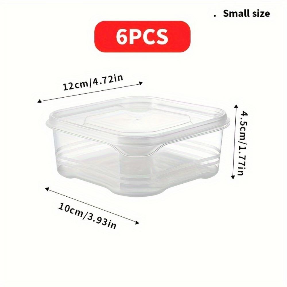 

4/6 шт. многоцелевая многоразовая упаковка для хранения свежих продуктов, коробка для сортировки продуктов специальной заморозки в холодильнике, для мяса, фруктов, овощей Small Size 6 Pieces