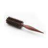 Beechwood Boar Bristle & Nylon Curling Brush - Nourishing Hairdressing Comb with Natural Wood Texture and Diagonal Pattern.