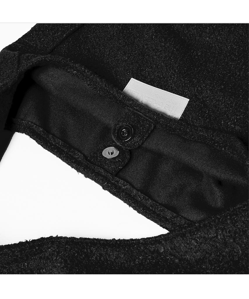 The Green Lab Boucle Wool Pouch Shoulder Bag Set [Black]