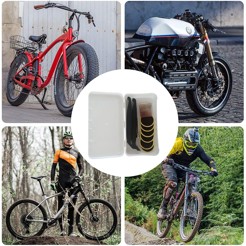 Bike Repair Patches Tool Set Self Adhesive Glueless Tire Patches Kit Sturdy Durable Bike Puncture Repair Kit for