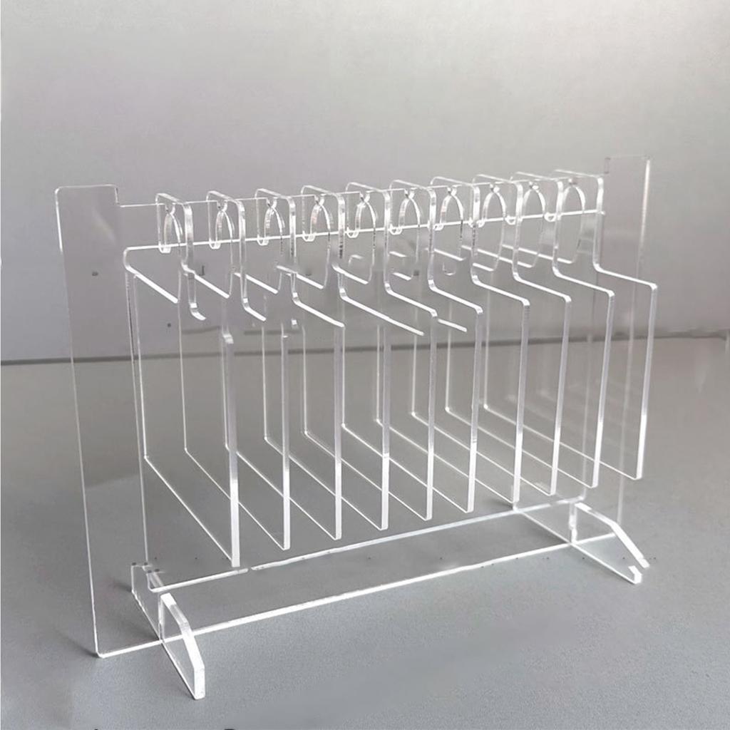 Nail Hanger Display Stand Acrylic Hanging Transparent Nail Sample Display Stand with 10pcs Hanger