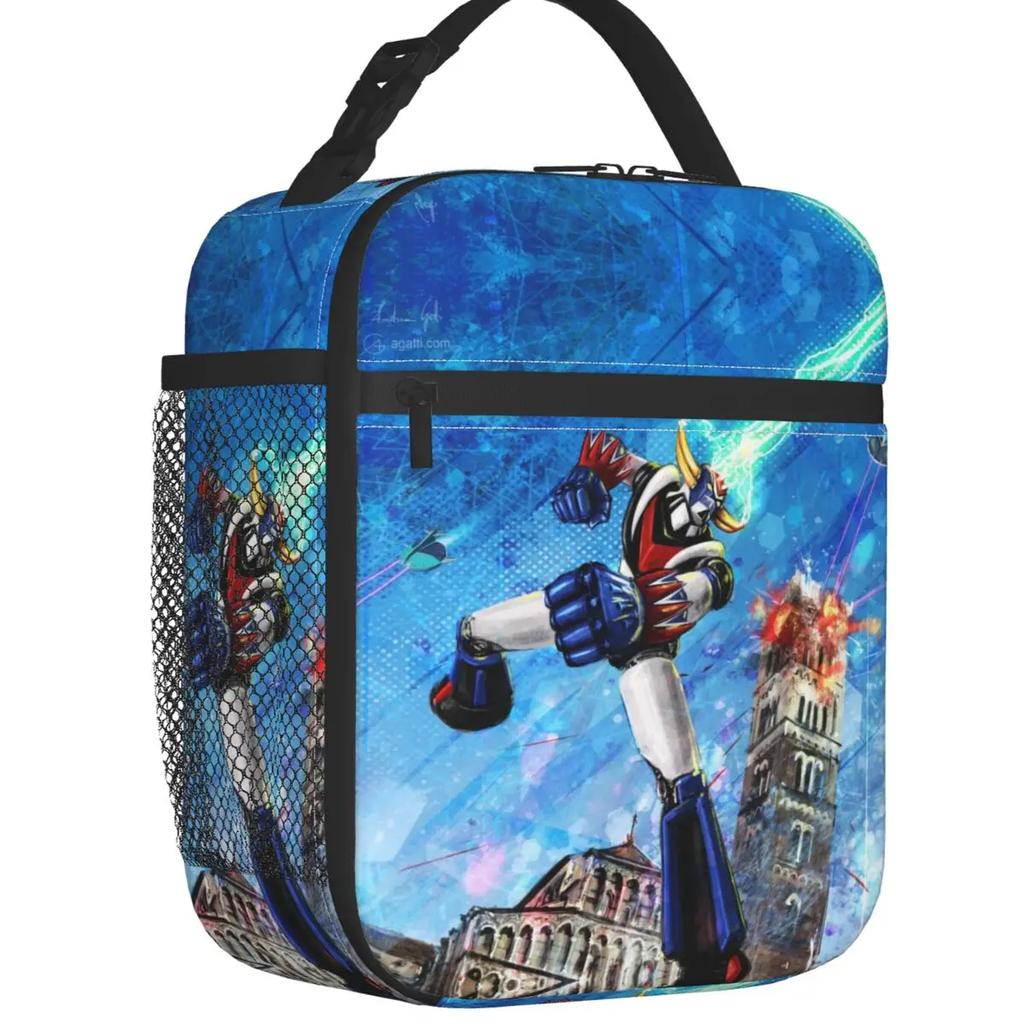 Grendizer Anime Insulated Lunch Bags for Women UFO Robot Goldorak Portable Cooler Thermal Bento Box Work School Travel
