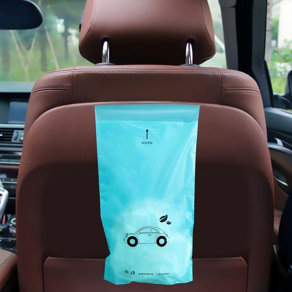 50pcs Adhesive Car Trash Bag Disposable Car Interior Hanging Multi-Functional Clean Bag Small Plastic Bag Car Garbage Bin