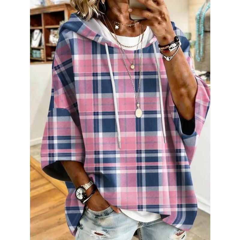 Damen Kapuzenpullover in Übergröße, Elegantes Bequemes Einfaches Muster Print, Modisch und Vielseitig
