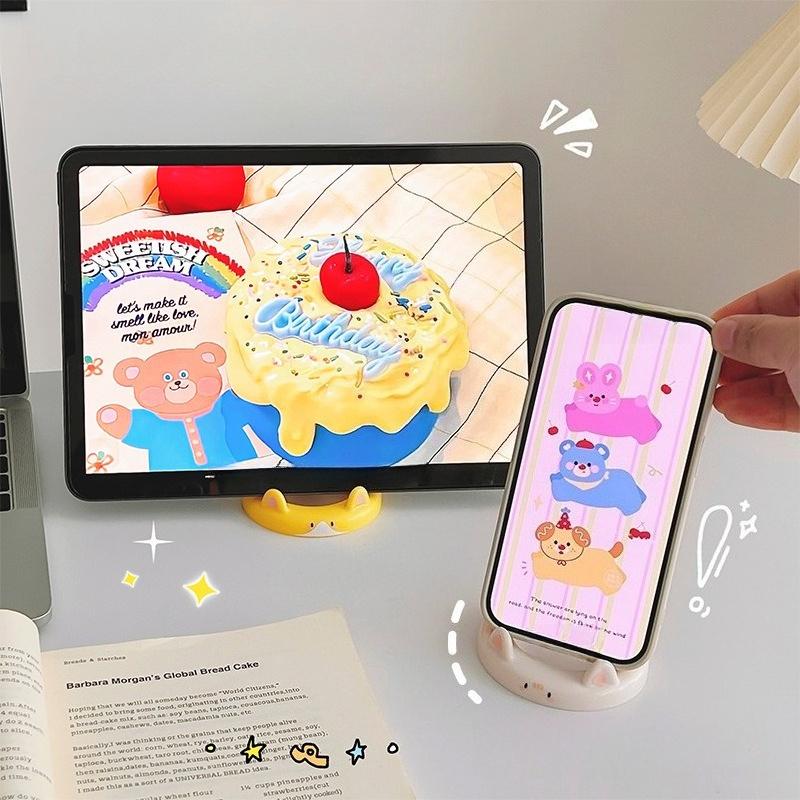Desktop Lazy Stand Multifunctional Mini Compact Mobile Phone Stand Creative Cartoon Cat Tablet Stand