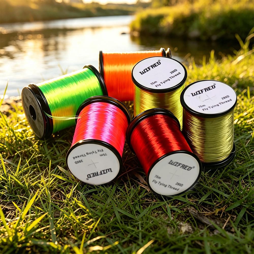 280D High Strength Fly Tying Thread Nylon Flat Floss for Saltwater Streamers Big Wet Nymphs Baitfish Predator Muskie Pike Flies