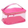 Transparent Makeup Bag with Top Handle PVC Cosmetics Storage   for Traveling