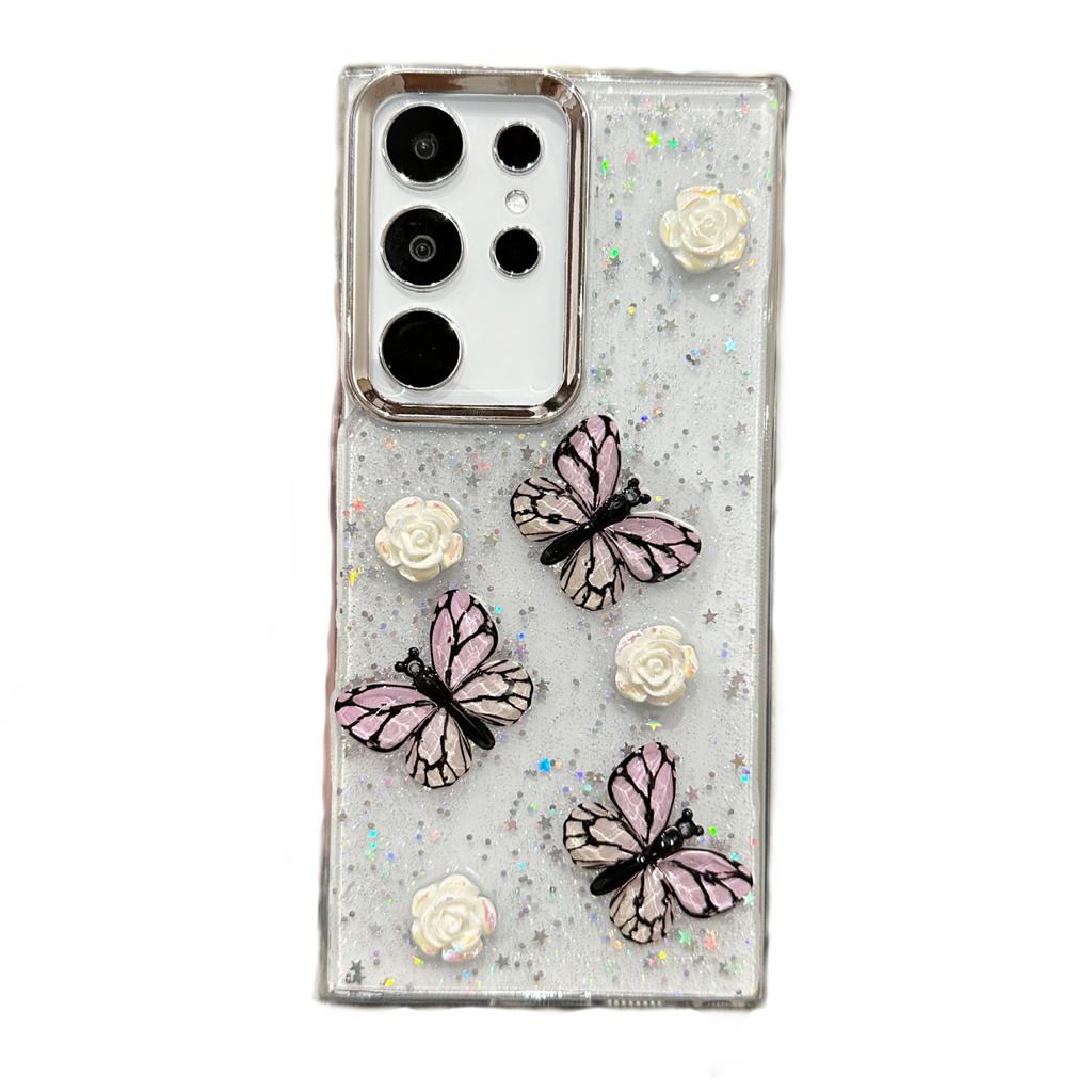 A16 Epoxy Three-color Butterfly Mobile Phone Case for Samsung S25EDGE Epoxy S24FE Trendy A35/A25 Case