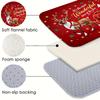 1Pcs Christmas Kitchen Rug, Santa Claus Reindeer Print Floor Mat, Non Slip Washable Carpet, Holiday Decorative Rug for Kitchen Entryway Home Decor