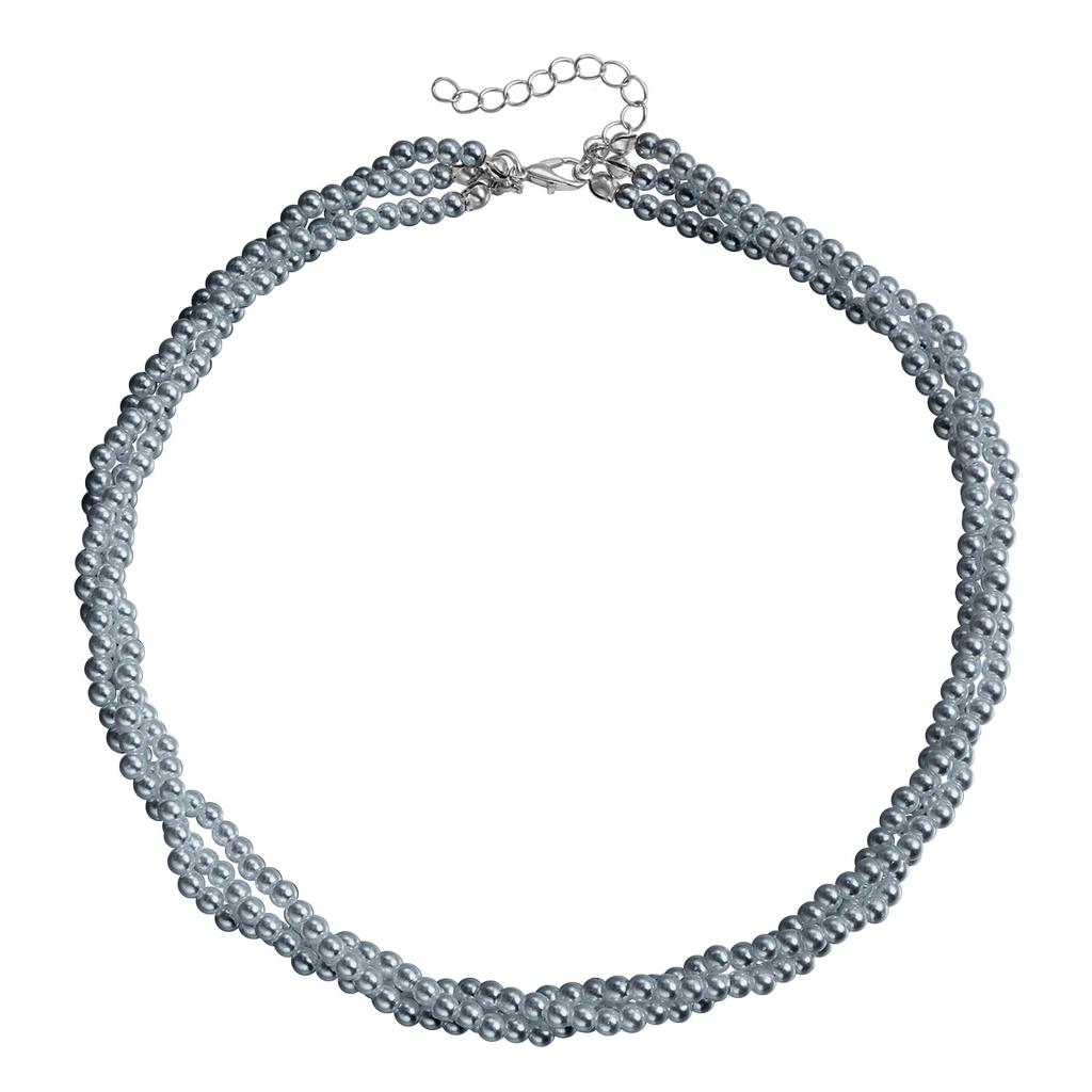 Accessories French Painted Glass Beaded Necklace Braided Neck Chain Light Luxury Textured Clavicle Chain