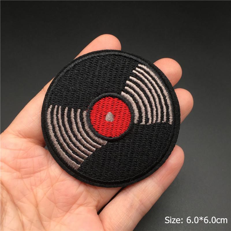 Flame Guitar Rock Embroidered Patches On Clothes Music Disco Headset Dj Punk Stripes Iron On Patches For Clothing Diy Appliques