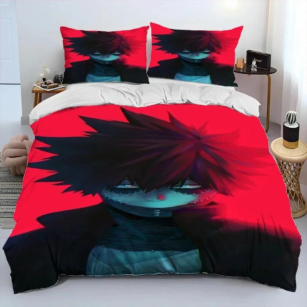 Anime My Hero Academia Izuku Deku Ložní souprava Tištěná s povlakem na polštář Měkký povlak na přikrývku Jednolůžko Dvojlůžko Královská Velikost