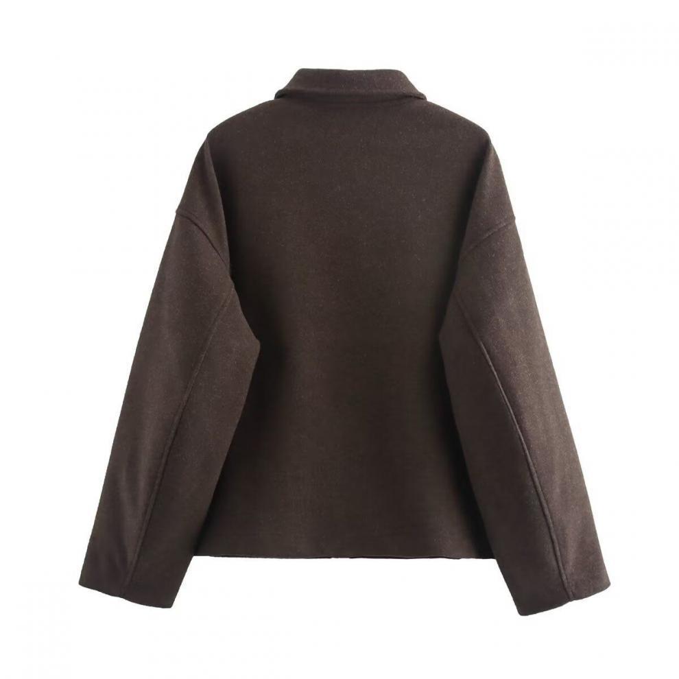 European & American Women's Retro Color Lapel Short Jacket