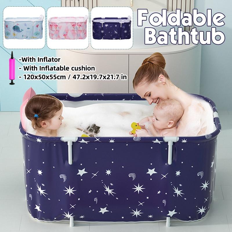 Neue 1,2 m tragbare Badewanne Eimer für Erwachsene/Baby Kinder faltbarer Pool Fass Familie sitzen zu Hause Sauna SPA Ganzkörper Eimer