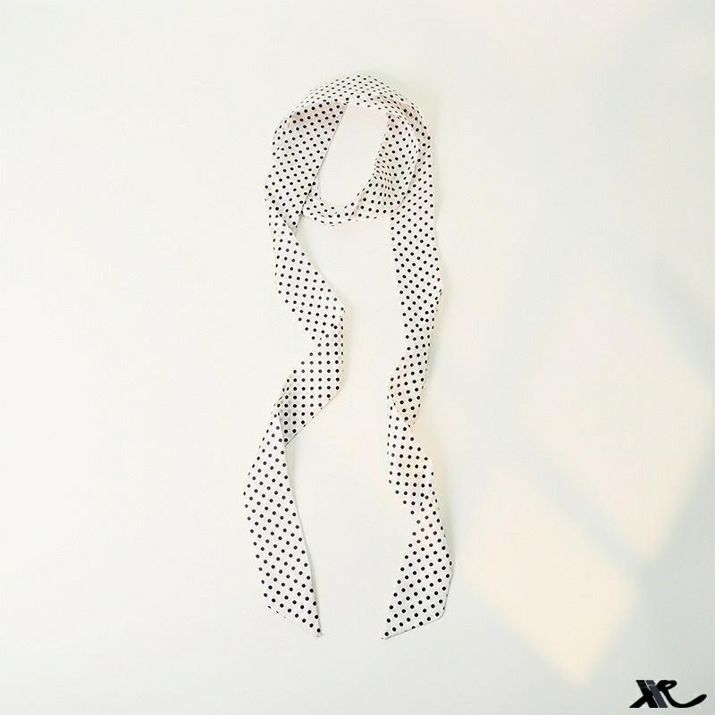 Silk Polka Dot Tie Waist Scarf: Long, Narrow Belt & Ribbon for Trousers, Waist Cincher, or Accessory