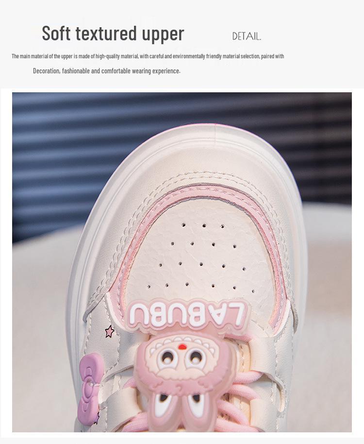 Girls' 2026 Cartoon Velcro Casual Sports Shoes - Non-slip, Spring/Autumn, Student Single Shoes