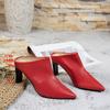 Pointed Toe Women Slippers Sexy High Heels Shoes PU Slingback New Sandals Slip On Summer Walking Pumps Mujer Slides