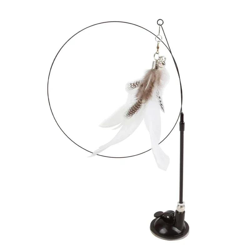 Interactive Cat Toy Funny Simulation Bird Feather with Bell Cat Stick Toy for Kitten Playing Teaser Wand Toy Pet Cats Supplies
