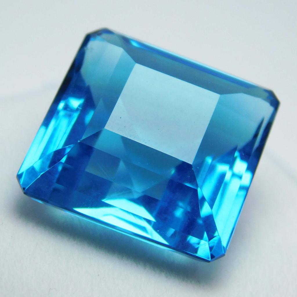 Lab-Created A++ Aquamarine Square Shape 30 Ct   Loose Gemstone