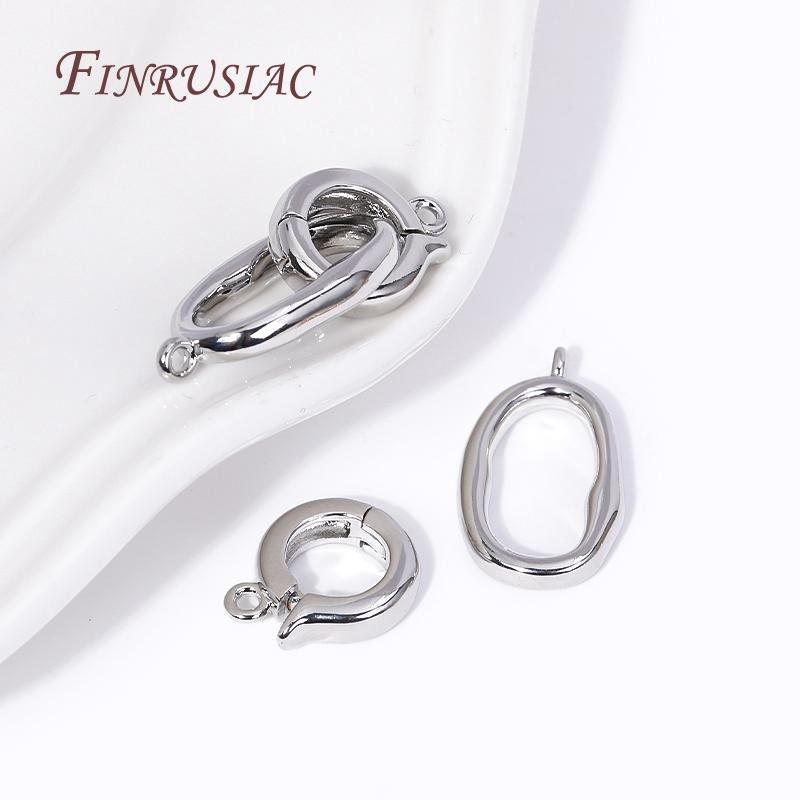 18K Gold Plated Brass Round Connector Clasps For Necklaces Bracelet Jewelry Making Supplies DIY Findings Accessories