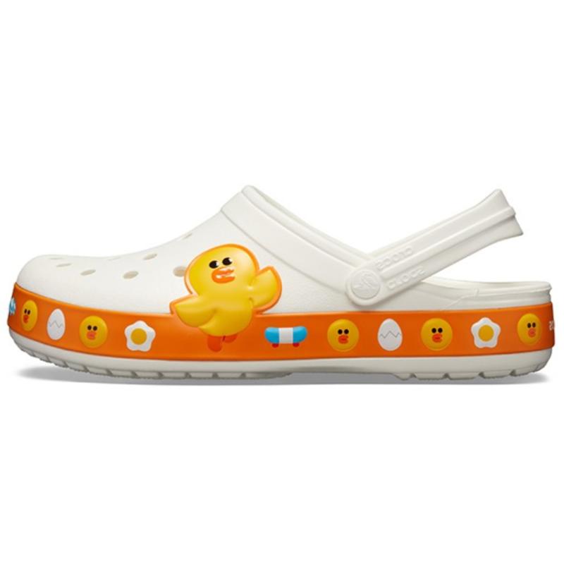 Crocs Classic Clog Line Friends Beach White Yellow Unisex Sandals 'White Yellow'