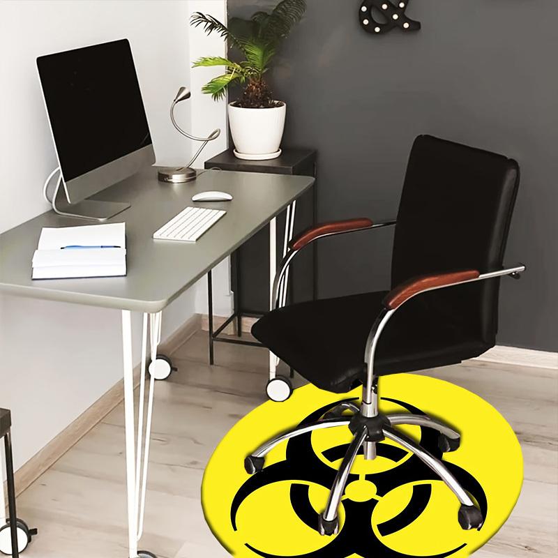 

1pc Biohazard Symbol Round carpet, Made of Polyester,Perfect for Decorating Office Chairs, Living Rooms,Vibrant Decorative Rug 80cm