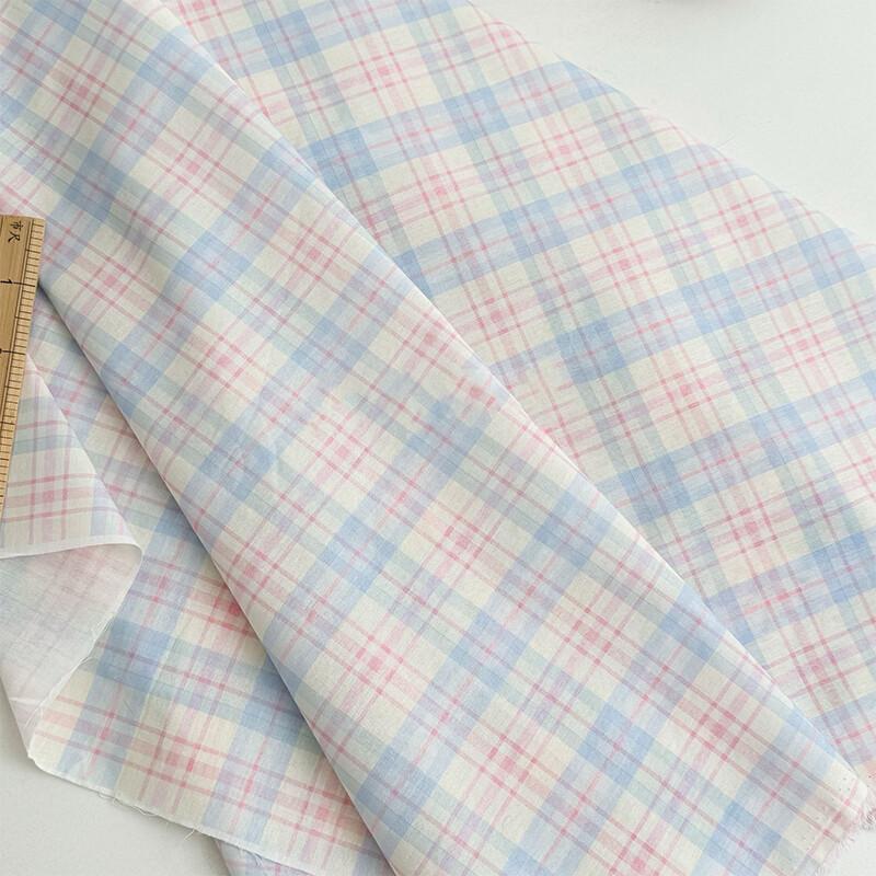 Хлопчатобумажная клетчатая ткань Одежда Домашняя одежда Пижамная ткань Материал для сумок Льняная клетчатая полосатая пряжекрашеная хлопчатобумажная ткань Скатерть 145 x 100cm