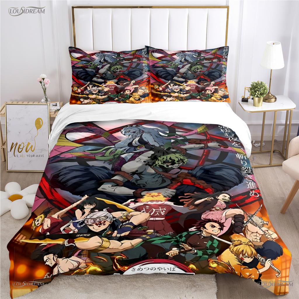 Comforter Cartoon Dedemon-Slayer All Season Comforter Bedding Sets Soft And S Single/Double/Queen/King