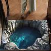 Optical Illusion Floor Mat 3D Hole Area Rug Realistic Bottomless Pit Entrance Rug Non-Slip Doormat for Living Room Bedroom Playroom Porch Decor