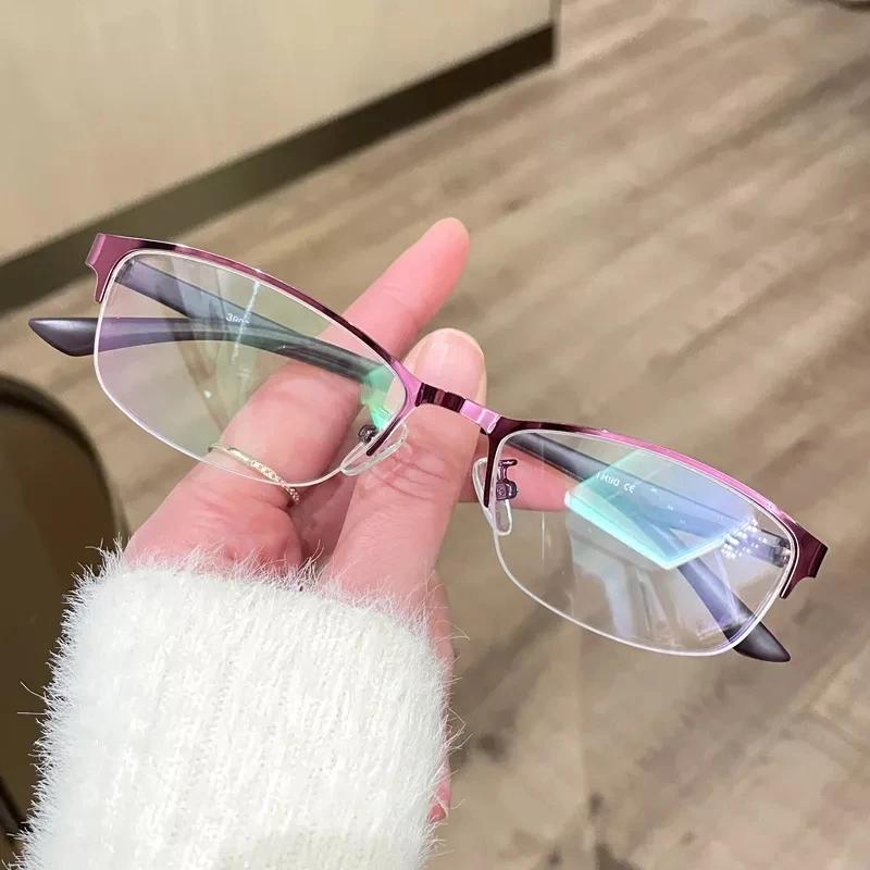 

Женские очки для чтения, металлические полурамки, очки для пресбиопии от +1,0 до +4,0 4