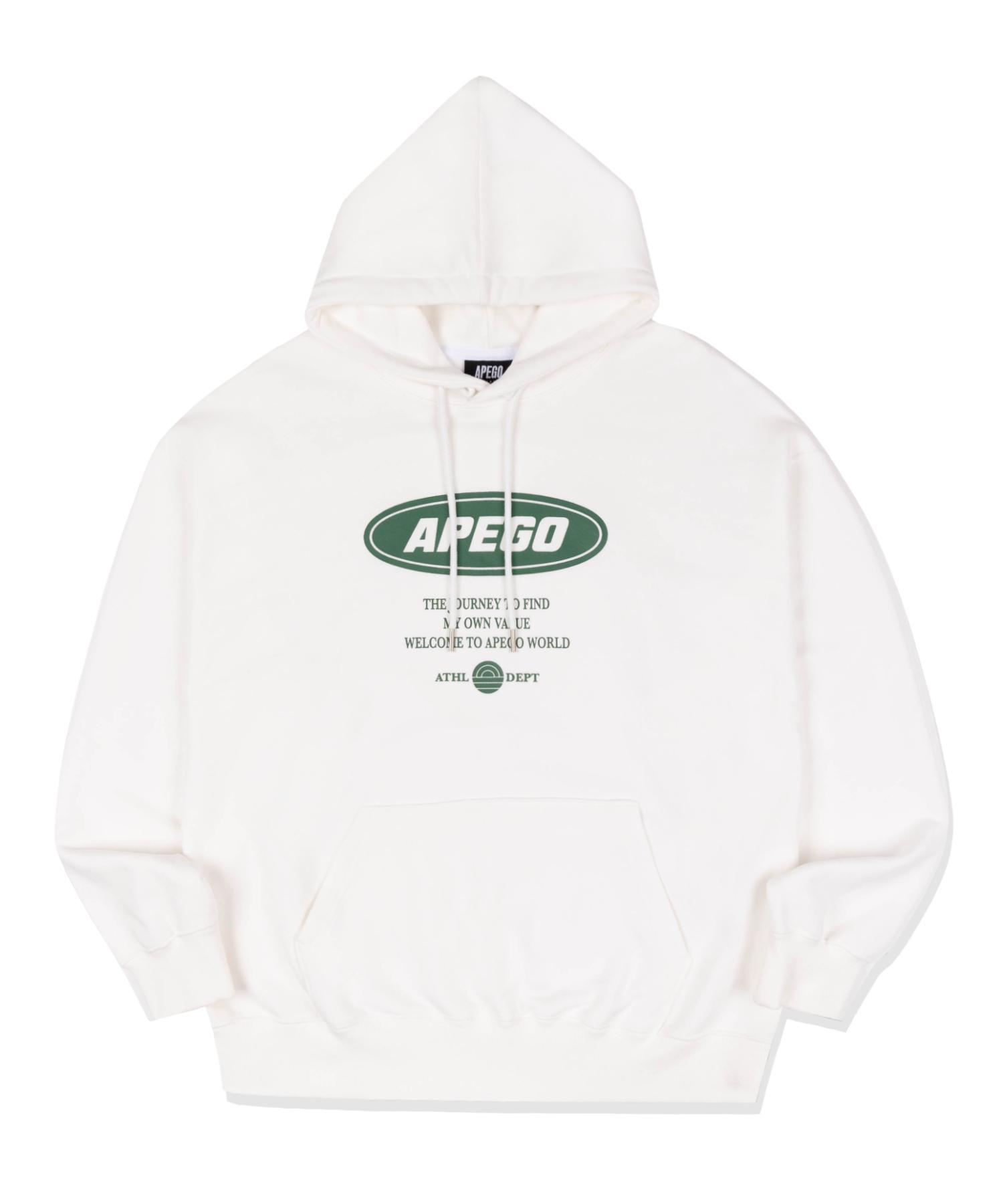 Apego Sports Oval Logo Oversized Hoodie White L