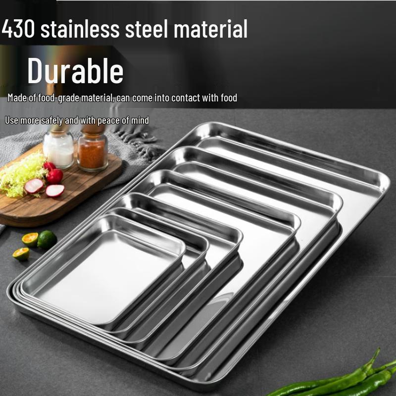 430 Stainless Steel Embossed Rectangular Serving Plate