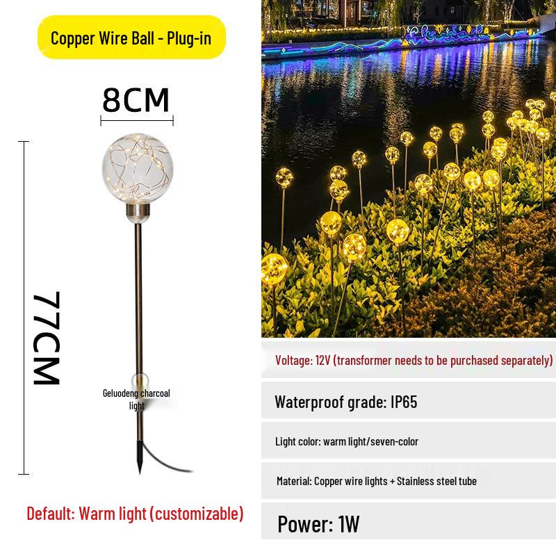 

Вуличні сонячні світлодіодні ліхтарі-кульки з кульбабами для газону та саду