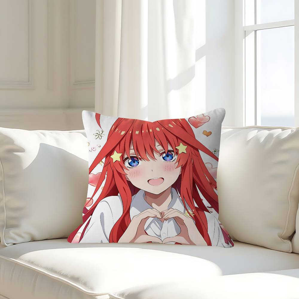 Anime N-Nakano-Itsuki Cushion Cover Inches Farmhouse Decor Home Throw Pillow Covers For Couch Decorations