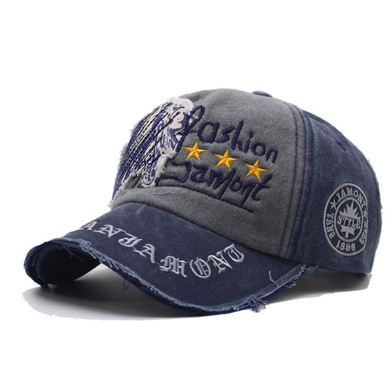 Washed and old big letter embroidered baseball cap men's and women's outdoor three-dimensional English personalized cap new