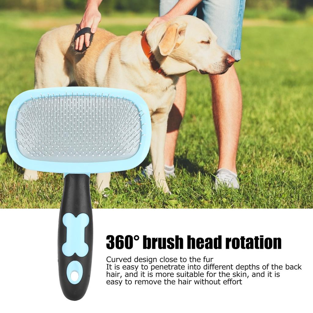 Dog Brush Stainless Steel Dogs Combs Massage Dog Grooming Brush Pet Hair Remover Cleaning Tools Soft Handle Cat Comb Brush