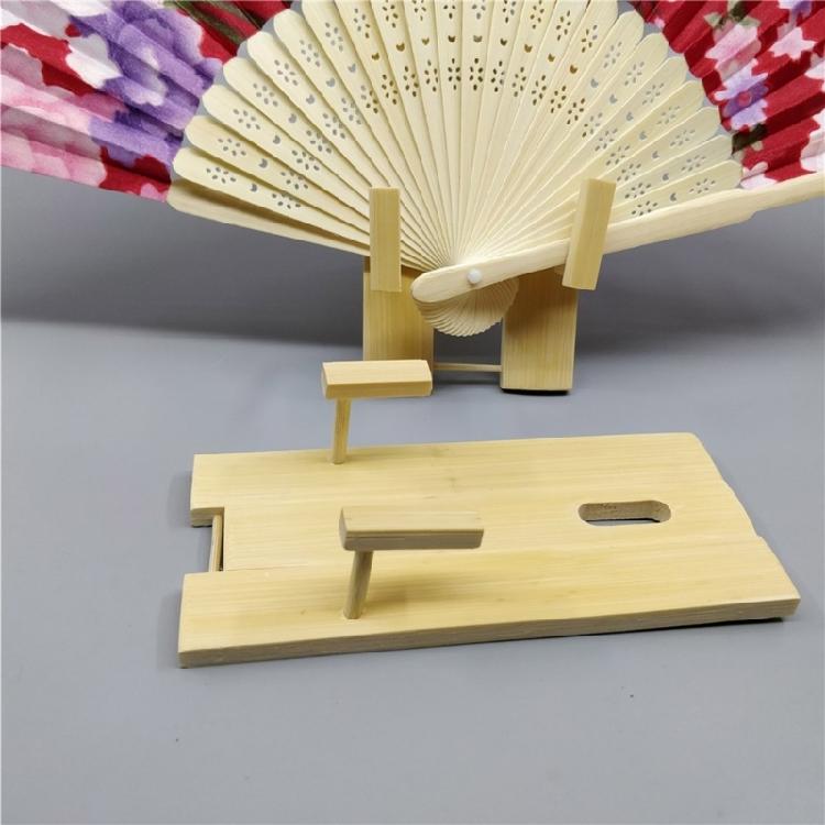 Wood Folding Fan Display Stands Pack of 2 Chinese Hand Fan Holder Rack Tabletop Display for Collectors and Enthusiasts