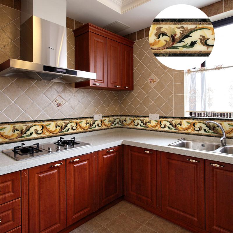 5M PVC Vodotěsná Pasová Linie Imitace Pozlacená Pasová Linie Samolepka Samolepicí Soklová Lišta Domácí Dekorace Okrajová Nástěnná Samolepka