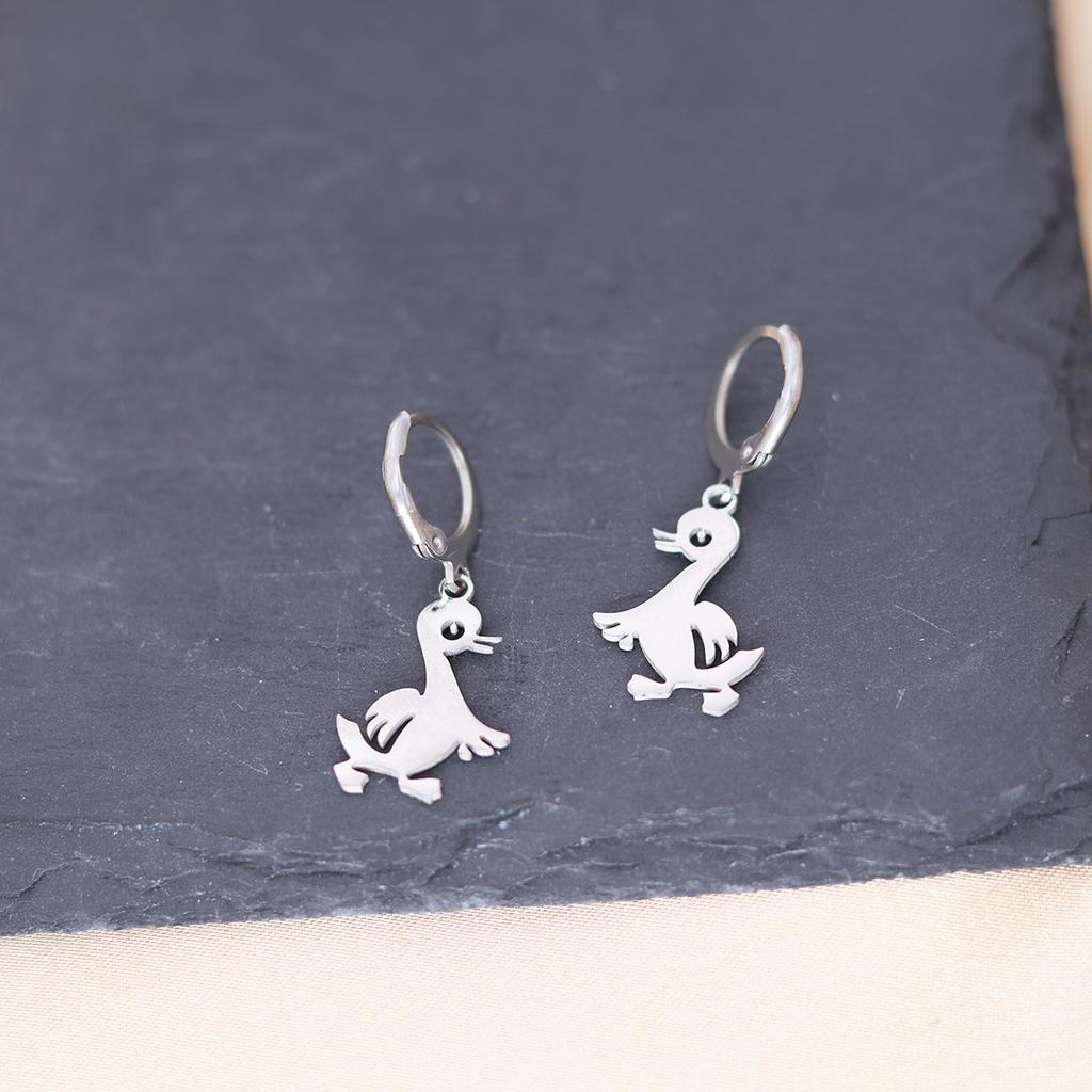 Kinitial Stainless Steel Bulldog Unicorn Dragon Fairy Turtle Sword Death Moth Earrings For Women Trendy Piercing Jewelry
