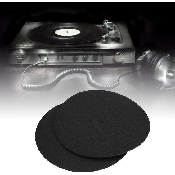 Bewinner1 2 Pcs Record Protective Mat, 12 Inch Anti-Slip Anti-Static Vinyl Record Mat Felt Material, Turntable Home Disc Protective Non-Slip Mat