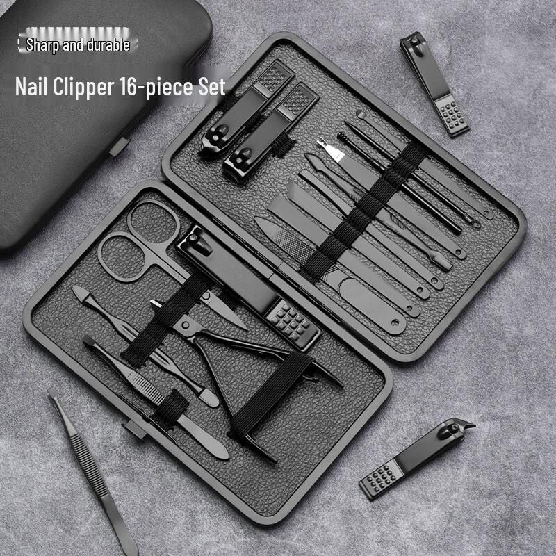 SaiJiaRui Deluxe Black Nail Care Kit