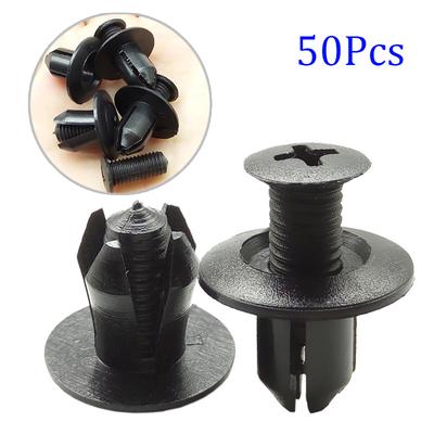 50pcs Plastic Screws For Bumper Fender Fixing Fasteners Car Accessories 8mm