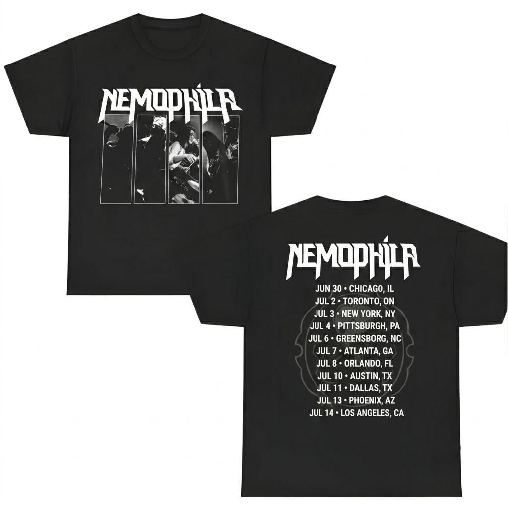 Nemophila Band North America Tour Dates Two Sided T-Shirt Unisex CB1315 XXXXL
