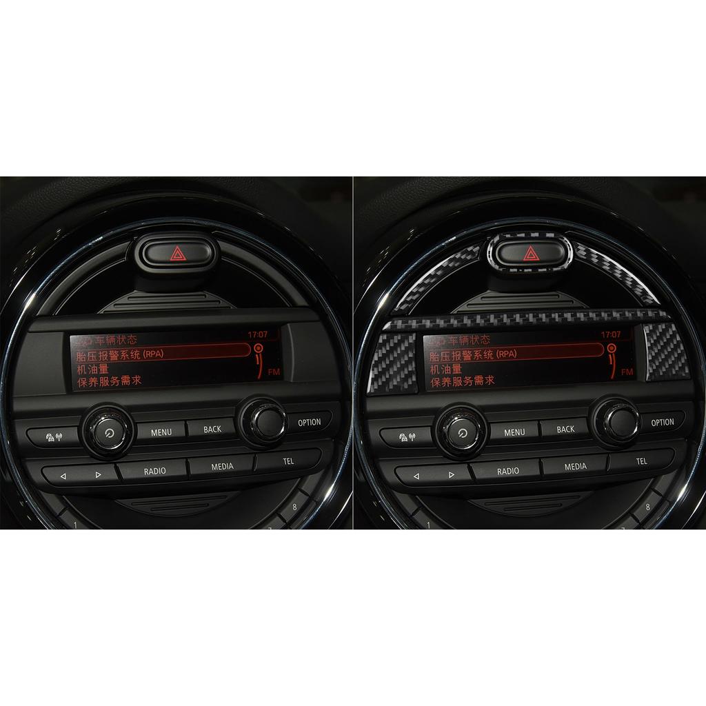 For MINI F55 F56 F57 F60 2014-2020 Carbon Fiber Central Control Warning Light Screen Panel Trim Cover Car Accessories Sticker