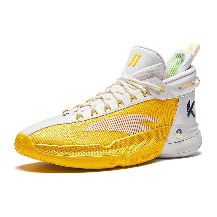 New Anta KT9 Solid As Gold Cushioned Slip Resistant Basketball Shoes Men's White Yellow 112411101-3