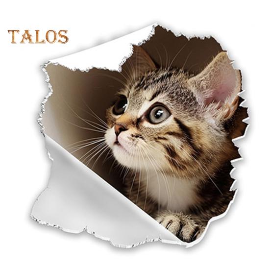 

Наклейка на туалет с изображением кота в виде сломанного отверстия, водонепроницаемая, съемная, самоклеящаяся, ПВХ, для гостиной, ванной комнаты, настенное искусство, 3D-эффект, имитация крышки сиденья для унитаза с изображением котенка Cat